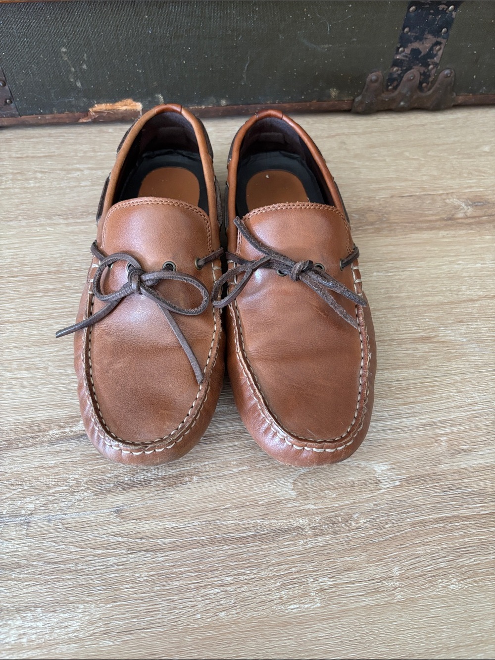 Men's Tan Leather Slip-On Moccasin Loafers